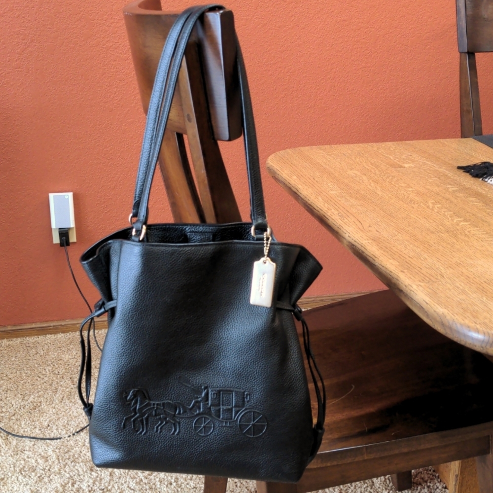 Black Leather Coach Bag